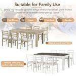 7-Piece Wooden Dining Set for 6 with Extendable Table and Soft Cushioned Chairs,2 Drawers