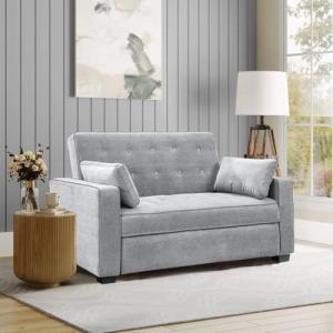 Serta Ainsley Light Grey Queen Convertible Sofa Bed