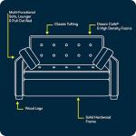 Serta Ainsley Light Grey Queen Convertible Sofa Bed