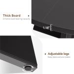 GarveeHome 47 in Round Large Dining Table Set for 4 to 6, Farmhouse Dinner Table with Wooden Top and Legs for Home Dining Room or Living Room - Black(No Chairs)