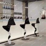 AALight Luxury Special-shaped Bar Chair S-shaped Art Twist Iron Art Bar Chair High Stool Stainless Steel Chair