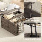 FiveWillowise Coffee Table with Storage, 31.5" W Farmhouse Lift Top Wood Square Center Table with Charging Station, Rustic Cocktail Tables with Flip Top Lids for Living Room, Home Office, Grey