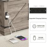 FiveWillowise Coffee Table with Storage, 31.5" W Farmhouse Lift Top Wood Square Center Table with Charging Station, Rustic Cocktail Tables with Flip Top Lids for Living Room, Home Office, Grey