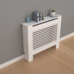 Wood Radiator Cover Cabinet White Horizontal Slat Heater Covers Modern Tall Radiator Shelf