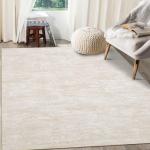 RUGSREAL 8x10 Washable Rug for Living Room Non-Slip Modern Abstract Area Rug Stain Resistant Large Bedroom Rug Contemporary Accent Throw Floor Carpet Solid Rug for Dining Room Home Decor, Beige