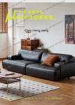 ss8350 Sofa leather first layer cowhide living room Italian straight row villa black sofa