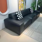 Design Black Nordic Sofa Recliner Leather Double Wooden Room Sofa Italian Minimalist Divani Soggiorno Nuovi Arrivati Furniture