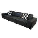 Design Black Nordic Sofa Recliner Leather Double Wooden Room Sofa Italian Minimalist Divani Soggiorno Nuovi Arrivati Furniture