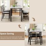 IRONCK Dining Table Set for 4, Kitchen Table with Upholstered Bench and 2 Chairs, Kitchen Table and Chairs Set for Small Space, Apartment, Gray