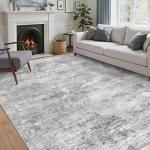 Cochyean 8x10 Area Rugs - Washable Rug for Living Room, Ultra-Thin Abstract Rug, Indoor Non-Slip Rug for Bedroom, Stain Resistant Large Area Rug, Super Soft Low Pile Rugs