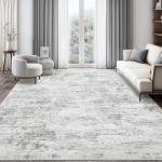 Cochyean 8x10 Area Rugs - Washable Rug for Living Room, Ultra-Thin Abstract Rug, Indoor Non-Slip Rug for Bedroom, Stain Resistant Large Area Rug, Super Soft Low Pile Rugs