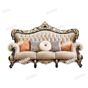European leather sofa luxury villa living room ebony first layer cowhide solid wood furniture