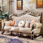 European leather sofa luxury villa living room ebony first layer cowhide solid wood furniture