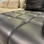 Minimal light luxury full leather sofa large flat living room combination simple furniture soft sofa