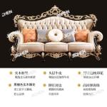 European leather sofa luxury villa living room ebony first layer cowhide solid wood furniture