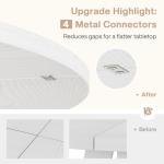 Tribesigns 47 inch Round Dining Table Wood Kitchen Table for Dining Room, 47" Dinner Room Tables for 4-6, Farmhouse Accent Furniture with Wooden Tabletop and Cross Base, White