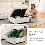 109'' Modular Sectional Sofa, L Shaped Couch with Storage Ottoman, Comfy Cloud Sofa with Deep Seat, 4 Seat Convertible Sectional Couches for Living Room (Beige, Low Legs 1.97")