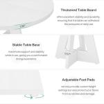 Tribesigns 47 inch Round Dining Table Wood Kitchen Table for Dining Room, 47" Dinner Room Tables for 4-6, Farmhouse Accent Furniture with Wooden Tabletop and Cross Base, White