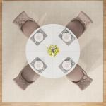 Tribesigns 47 inch Round Dining Table Wood Kitchen Table for Dining Room, 47" Dinner Room Tables for 4-6, Farmhouse Accent Furniture with Wooden Tabletop and Cross Base, White