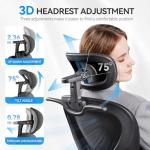 Freepub Ergonomic Office Chair with Headrest 3D, Mesh Office Desk Chair with Adjustable Lumbar Support, Computer Chair with Flip up Armrests, 350LBS Capacity - Design for Home/Offices - Black