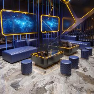 Commercial ktv custom sofa light luxury card seat bar clear bar box L-shaped U-shaped coffee table corner small sofa