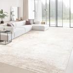 Area Rugs 9x12 Living Room: Washable Rug Modern Abstract Large Rugs Soft Non Slip Neutral Rug Stain Resistant Indoor Carpet for Bedroom Kitchen Dining Room Table Nursery Home Office Rugs(Beige,9'x12')