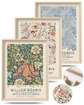 UPWOIGH Framed Wall Art, William Morris Wood Canvas Wall Art,16x12in Cotton Pattern Vintage Poster Wall Decor Aesthetic for Living Room Bedroom, Morris Art-framed-41, 16x12in