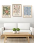 UPWOIGH Framed Wall Art, William Morris Wood Canvas Wall Art,16x12in Cotton Pattern Vintage Poster Wall Decor Aesthetic for Living Room Bedroom, Morris Art-framed-41, 16x12in
