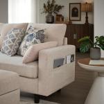 Enobala Sectional Sofa with Storage Seats, 4 Seater U Shaped Couch with 2 Movable Ottoman Chaises for Living Room, Polyester Cover & Soft Cushions, 101" Combination Sectional Couch, Beige
