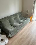 Corduroy sofa Caterpillar can lie and sleep on balcony, lounge chair, living room, bedroom, small sofa, Nordic single couch