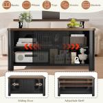 Decofy Lift Top Coffee Table with Storage, 31.5" Mid Century Modern Square Coffee Tables for Living Room, Large Hidden Storage Compartment, Adjustable Shelves & Sliding Door, Black