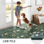 WEZVIX 8x10 Washable Floral Area Rug for Living Room,Vintage Floral Non-Slip Carpet,Soft Low Pile Boho Rug for Dining Room, Guestroom,Office, Kids Room,Farmhouse, Nursery, Living Room Decor