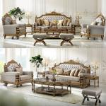 British Fabric Sofa French Light Luxury European Fabric Neoclassical Fabric Windsor Castle Sofa