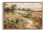 OIQArtOIQ Framed Canvas Wall Art,Vintage Decor,Landscape Nature Country Wildflower Paintings Farmhouse Pictures Modern Artwork Rustic Fall Flower Prints Cottagecore Office Living Room Bedroom Bathroom