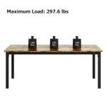 IDEALHOUSE 71 Inch Industrial Dining Table for 4-6 Person Rectangle Kitchen Table with Metal Legs,Round Corners, Writing Desk, for Modern Farmhouse, for Kitchen, Dining Room,Quick Assembly,Wood