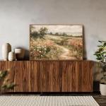 OIQArtOIQ Framed Canvas Wall Art,Vintage Decor,Landscape Nature Country Wildflower Paintings Farmhouse Pictures Modern Artwork Rustic Fall Flower Prints Cottagecore Office Living Room Bedroom Bathroom