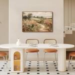 OIQArtOIQ Framed Canvas Wall Art,Vintage Decor,Landscape Nature Country Wildflower Paintings Farmhouse Pictures Modern Artwork Rustic Fall Flower Prints Cottagecore Office Living Room Bedroom Bathroom