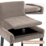 COLAMY Modern Dining Chairs Set of 4, Upholstered Corduroy Accent Side Leisure Chairs with Mid Back and Wood Legs for Living Room/Dining Room-Camel