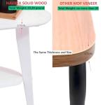 NAVREX Mid-Century Modern Coffee Table for Living Room, 100% Solid Wood Oval Coffee Table, 2 Tier Wooden Coffee Tables for Home Office Livingroom, 40.2 x 22 Inches Easy Assemble (White)