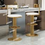 JCX HS Internet Celebrity Light Luxury Stainless Steel Bar Chair Lift Creative Rotating Chair Designer High Stool With Backrest