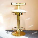JCX HS Internet Celebrity Light Luxury Stainless Steel Bar Chair Lift Creative Rotating Chair Designer High Stool With Backrest
