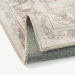 PureCozy 8x10 Area Rug Washable Living Room Vintage Beige Carpet Bedroom Large Indoor Non Slip Soft Low Pile Thin Stain Resistant Distressed Accent Throw Rug for Dining Office Nursery