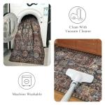 RUGSURE Washable Area Rugs - Perfect for Living Room, Bedroom, Kids Room, Nursery - Stain & Water Resistant Non-Slip, Pet & Child Friendly, Vintage Tribal Area Rugs (Rust, 8' x 10')