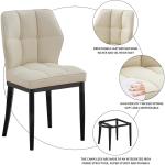 Customized.Dining Chairs Set of 6 Mid Century Modern Kitchen Chairs Sillas de Comedor Upholstered Armless Dining Chairs Leather 