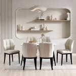 Customized.Dining Chairs Set of 6 Mid Century Modern Kitchen Chairs Sillas de Comedor Upholstered Armless Dining Chairs Leather 