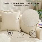 SoarFlash 77.95" Chenille Sectional Sofa, Comfy L Shaped Modular Coush Sofa with Ottoman, Modern 2 Seat Couch Deep Seat Sofa Set for Living Room,Beige