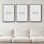 Large Framed Botanical Wall Art for Living Room, 3 Piece Neutral Plant Canvas Painting Prints Artwork for Walls, Vintage Floral illustration Pictures for Farmhouse Bedroom Kitchen Wall Decor, 20x30