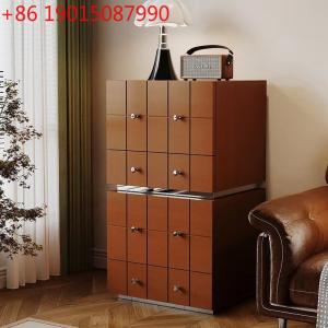 Solid wood module combination living room storage TV cabinet household bedroom bedside table chest cabinet with drawers