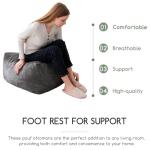 HIGOGOGO Square Stuffed Pouf Ottoman, Corduroy Poufs with Foam Chunk Filling, Furry and Fluffy Pouf Foot Stool Storage Ottoman, 21 X 21 Floor Poufs Foot Rest for Living Room, Dark Grey