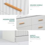 YITAHOME 6-Drawer Dresser with Built-in Power Outlet, Wood TV Stand with 6 Large Drawers and Bar Handles, White Dresser Chest of Drawers for Living Room, Hallway, Entryway